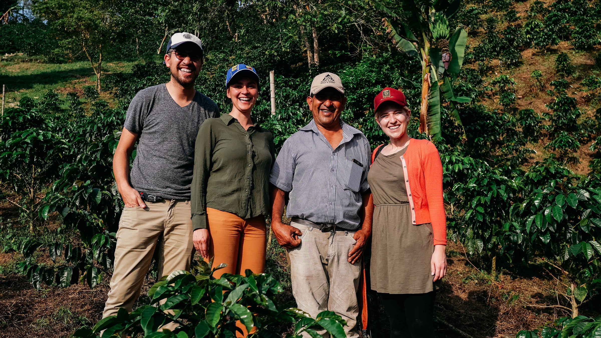 group shot of Carringtons Coffee Co with Finca Villa Natalia - a Colombian Coffee Farm